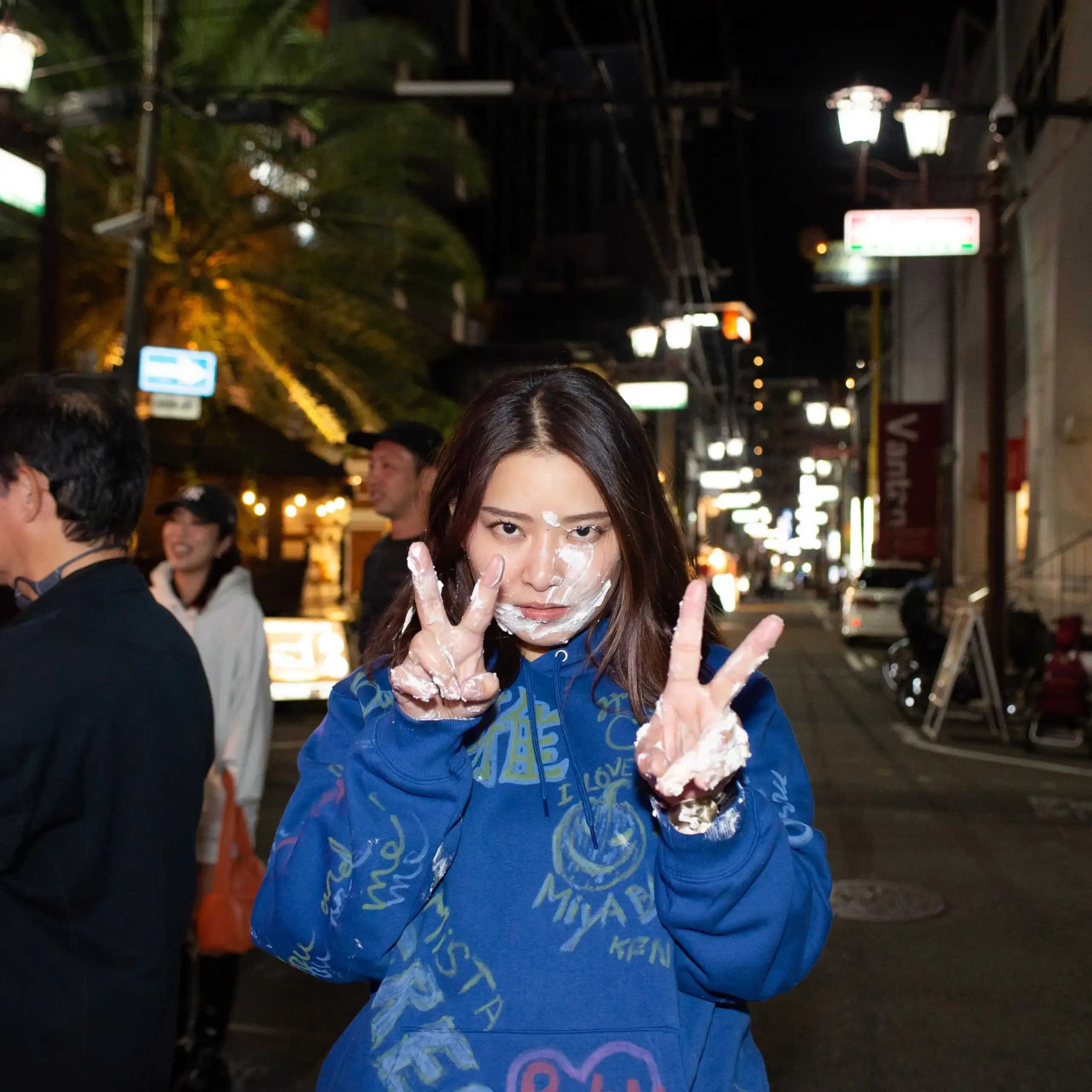夜のストリートポートレート撮影